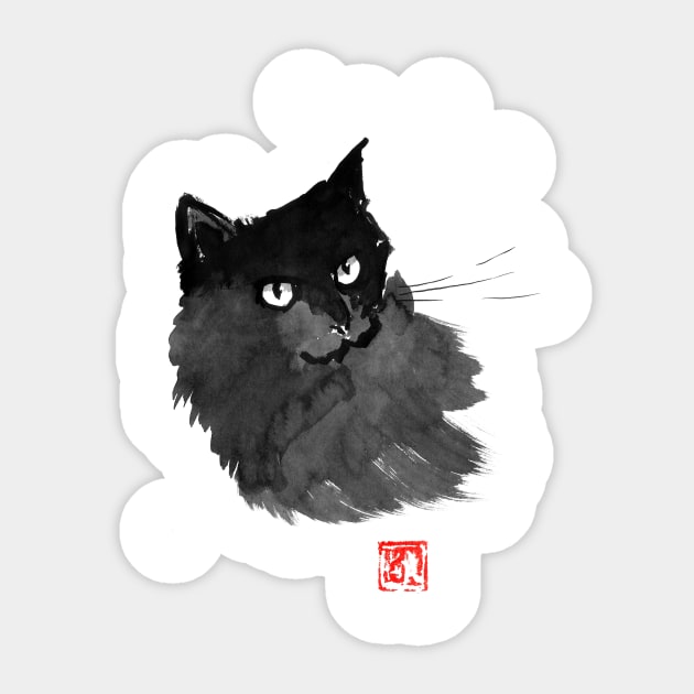 cool black cat Sticker by pechane